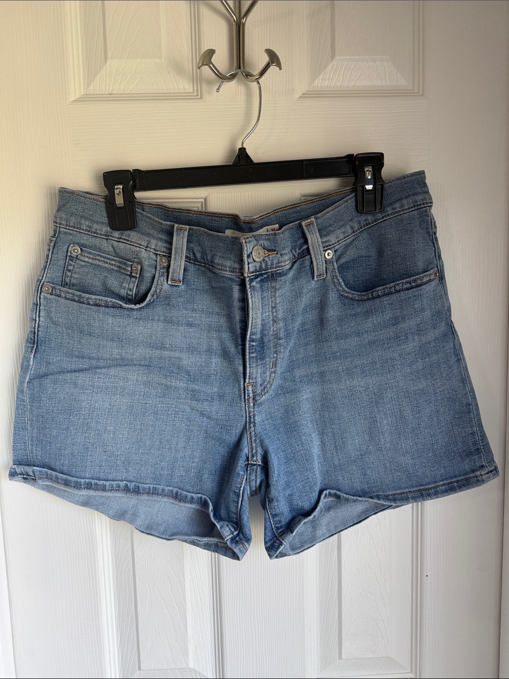 Levi's Light Blue Denim High-Rise Jean Shorts